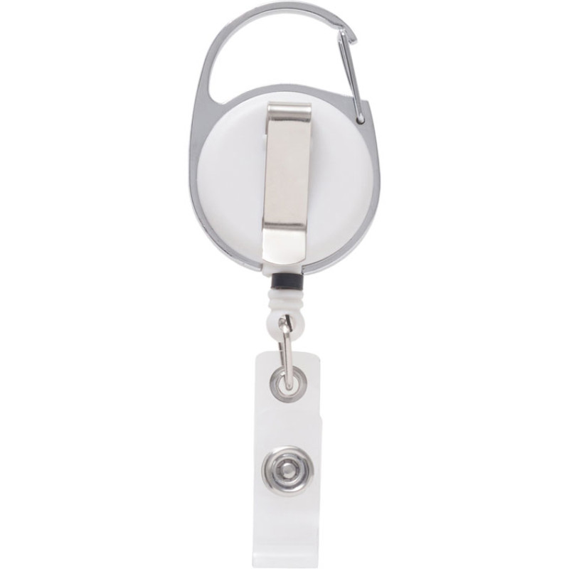 Бейдж с рулеткой-карабин "Favor", синий