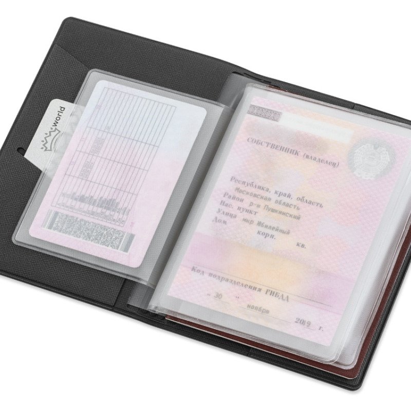 Классическая обложка для автодокументов "Favor", темно-серая