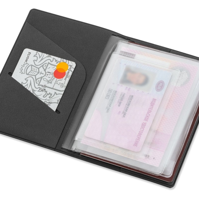 Классическая обложка для автодокументов "Favor", темно-серая