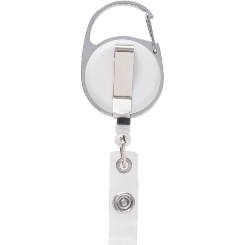 Бейдж с рулеткой-карабин "Favor", черный