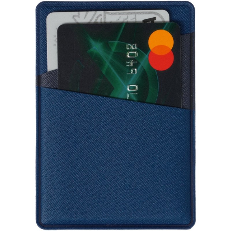 Картхолдер на 3 карты типа бейджа "Favor", ярко-синий/темно-синий