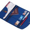 Органайзер для документов на кнопке с отделением для купюр и ручки, упаковка в индивидуальный пакет, синий/темно-синий