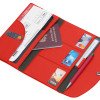 Органайзер для документов на кнопке с отделением для купюр и ручки, упаковка в индивидуальный пакет, красный/серый