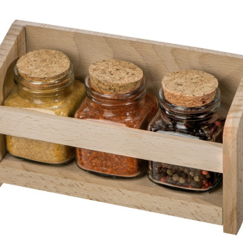 Набор Delicio из трех специй в подставке из бука