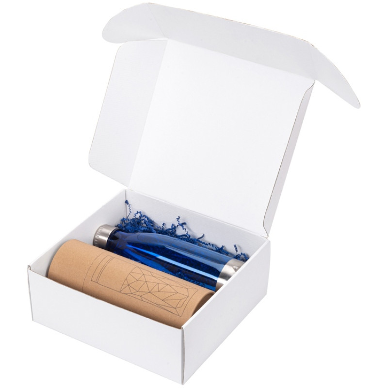 Подарочный набор с термокружкой и бутылкой «Water cross», синий