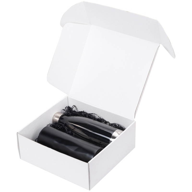 Подарочный набор с термокружкой и бутылкой «Water cross», черный