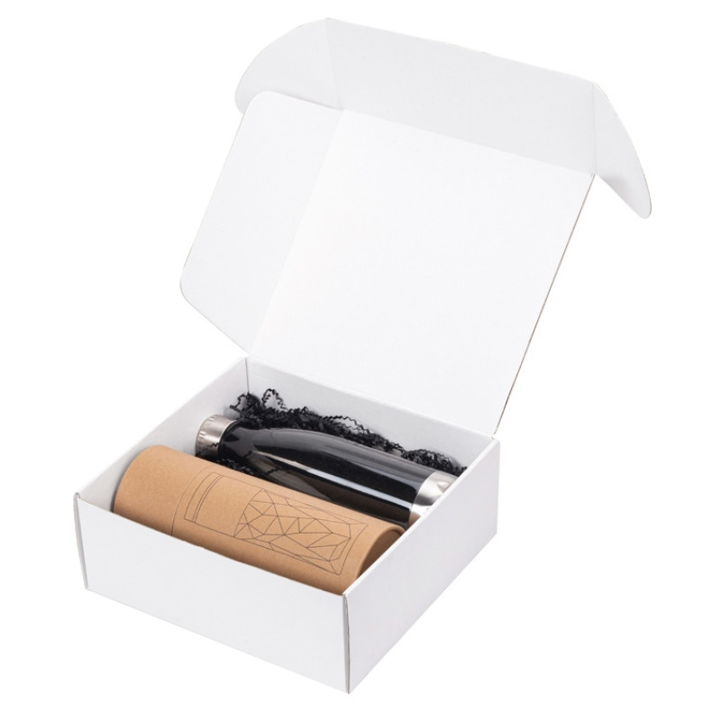 Подарочный набор с термокружкой и бутылкой «Water cross», черный