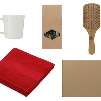 Подарочный набор для ванны с полотенцем, расческой и кружкой