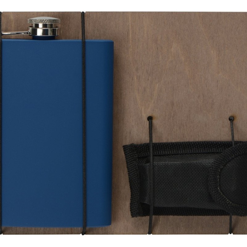 Подарочный набор "Путешественник" с флягой и мультитулом, синий