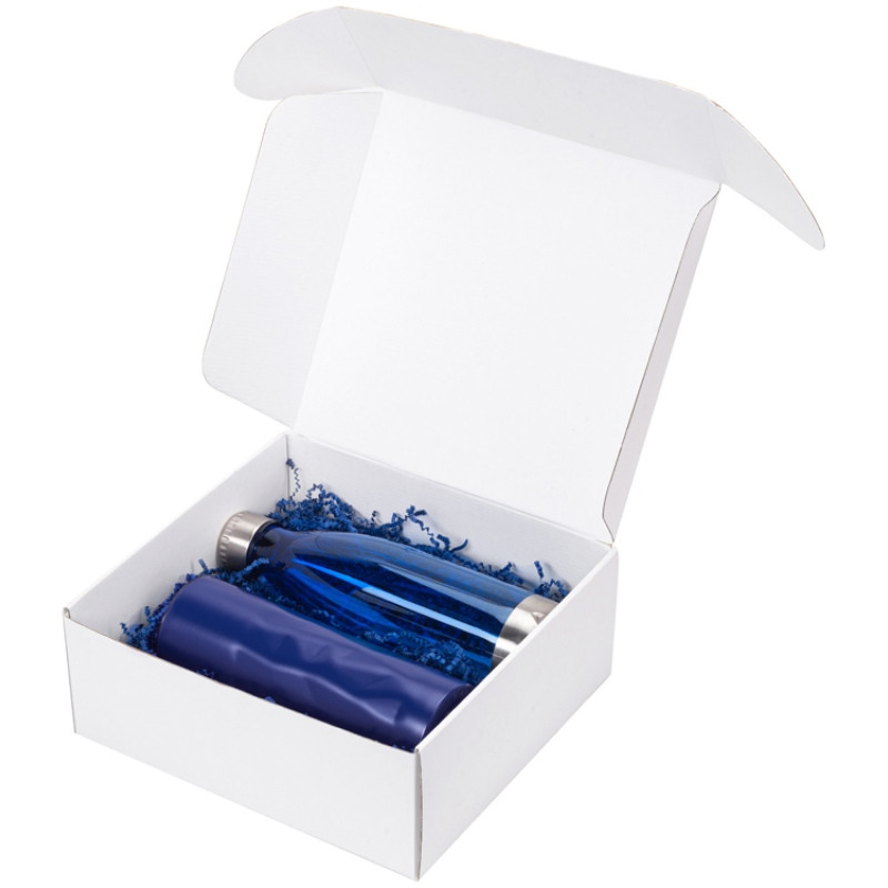 Подарочный набор с термокружкой и бутылкой «Water cross», синий