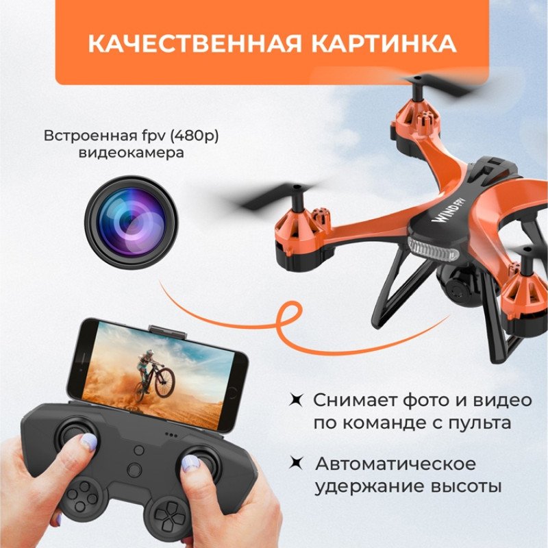 Радиоуправляемый квадрокоптер HIPER "WIND FPV"