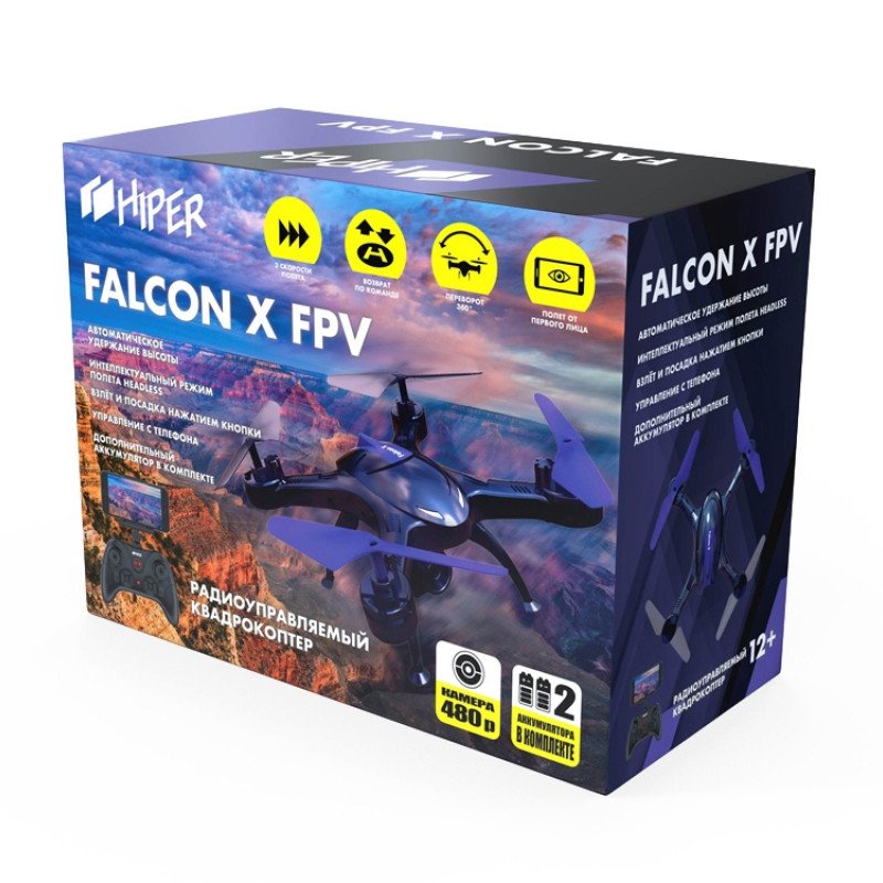 Радиоуправляемый квадрокоптер HIPER "FALCON X FPV" Радиоуправляемый квадрокоптер HIPER "FALCON X FPV"