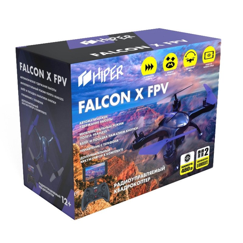 Радиоуправляемый квадрокоптер HIPER "FALCON X FPV" Радиоуправляемый квадрокоптер HIPER "FALCON X FPV"