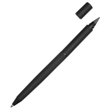 Металлическая ручка и вечный карандаш "Gauguin", софт-тач, черный