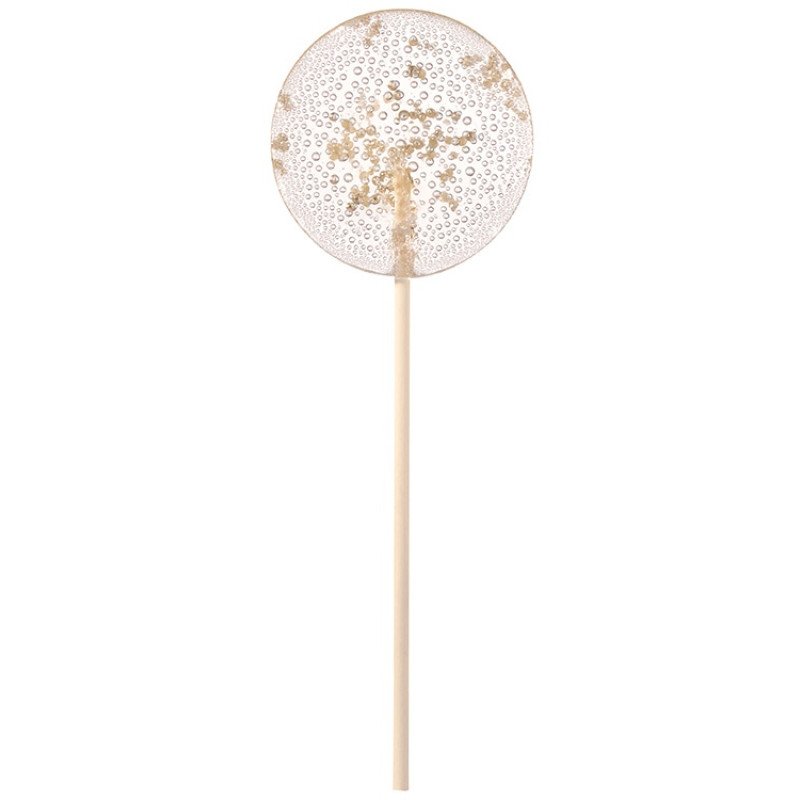 Леденец "Круг" прозрачный из изомальта с серебристой посыпкой, 30 гр.