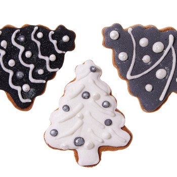 Набор новогодних имбирных печений в форме елочки