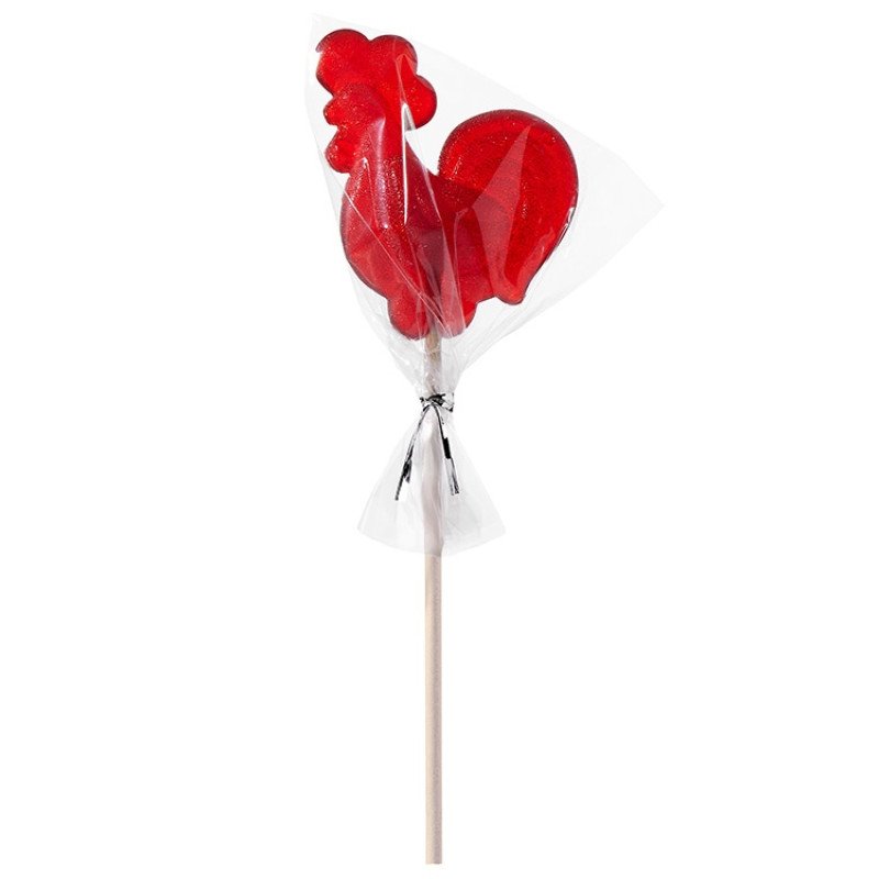 Леденец "Петушок", красный со вкусом клубники, 21 гр.