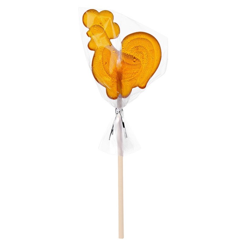 Леденец "Петушок" со вкусом апельсина, желтый, 21 гр.