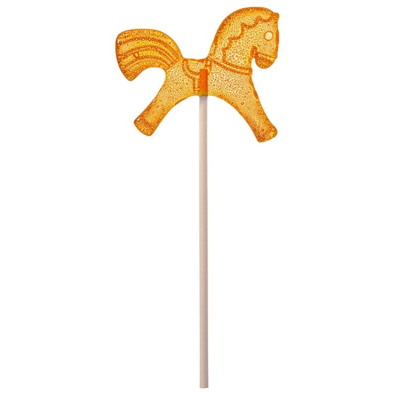 Леденец "Лошадка", желтый со вкусом апельсина, 21 гр.