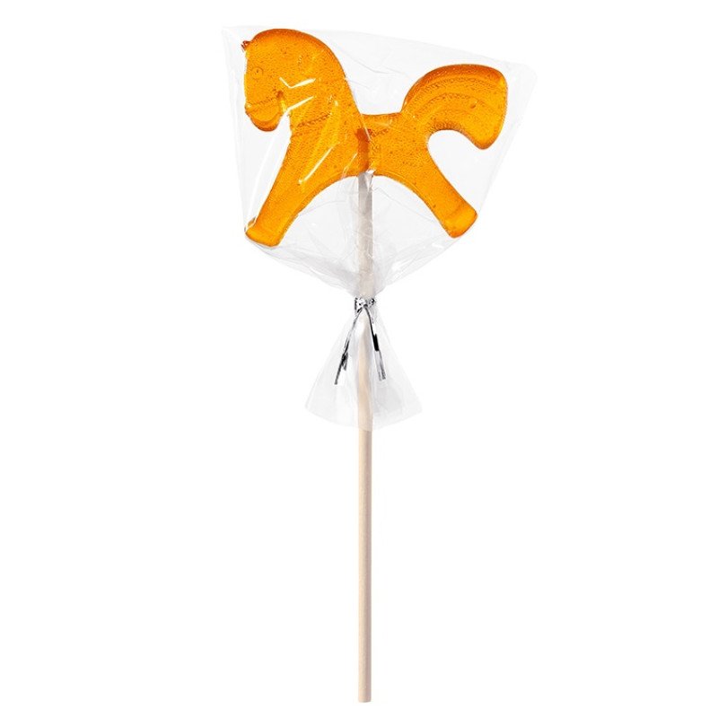 Леденец "Лошадка", желтый со вкусом апельсина, 21 гр.