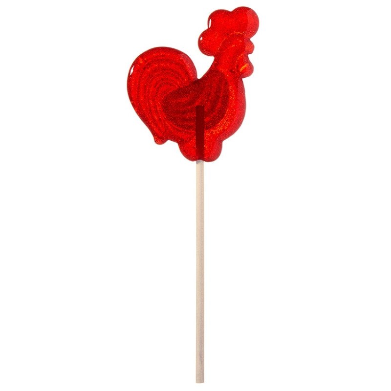 Леденец "Петушок", красный со вкусом клубники, 21 гр.