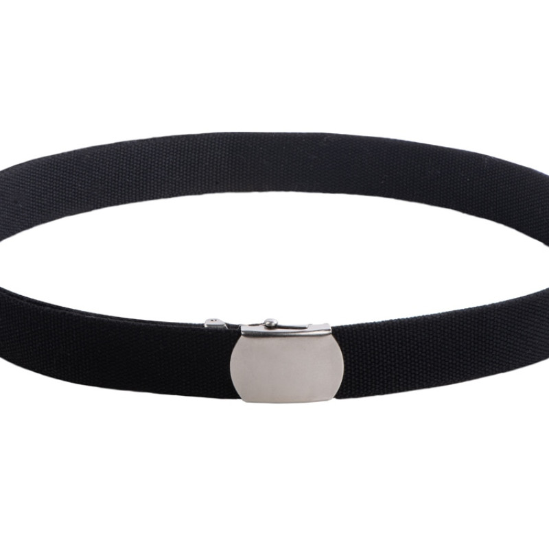 Ремень на пояс Canvas из ткани с металлической пряжкой, черный