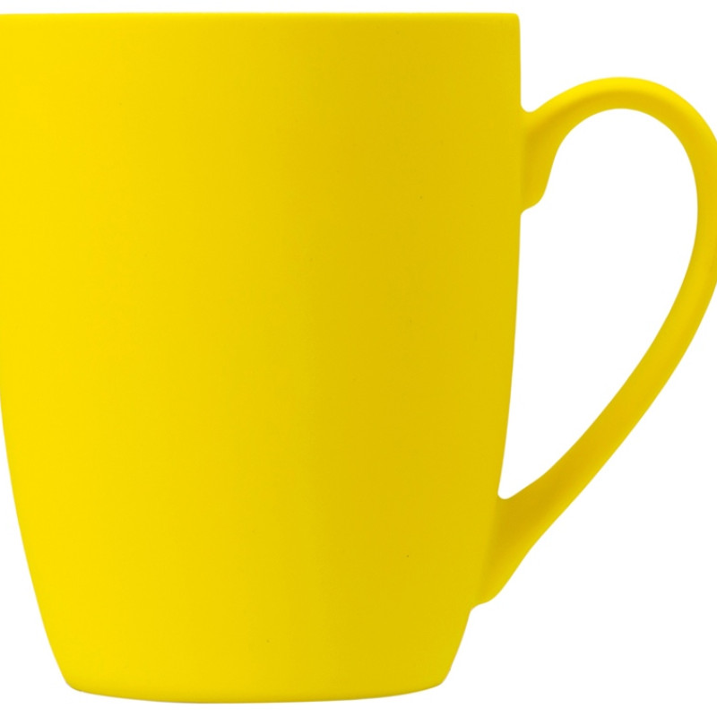 Кружка с покрытием soft-touch C1, желтый