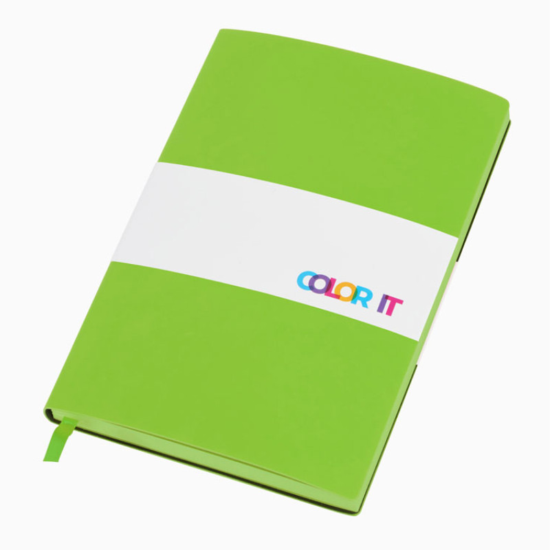 Бизнес-блокнот C1 софт-тач, гибкая обложка, 128 листов, зеленое яблоко