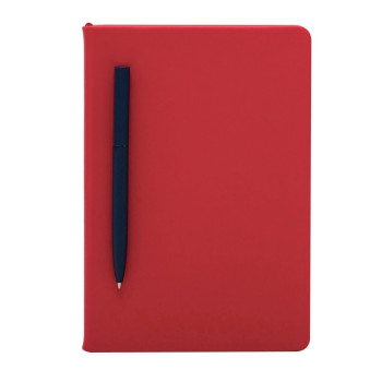 Бизнес-блокнот "С3" софт-тач с магнитом, твердая обложка, 128 листов, красный
