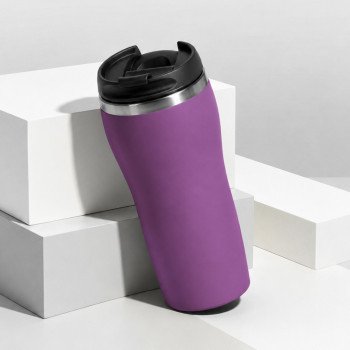 Термокружка "Double wall mug C1", soft touch, 350 мл, фиолетовый (Р)