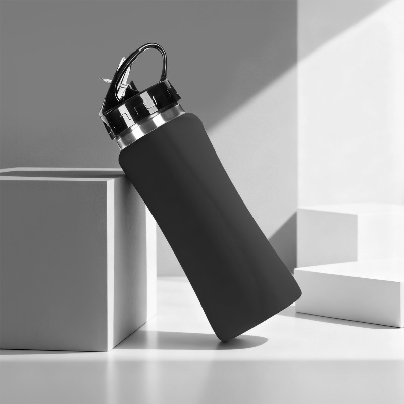 Бутылка для воды "Bottle C1", сталь, soft touch, 600 мл, черный Бутылка для воды "Bottle C1", сталь, soft touch, 600 мл, черный