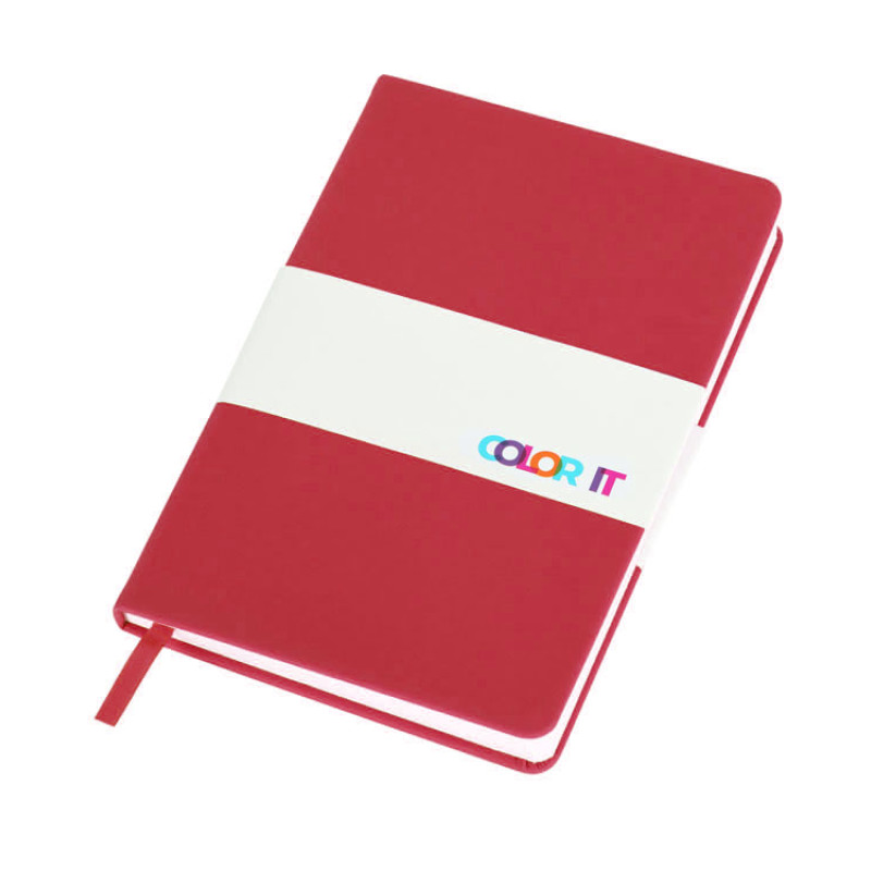 Бизнес-блокнот C2 софт-тач, твердая обложка, 128 листов, красный