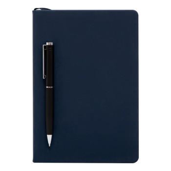 Бизнес-блокнот "С3" софт-тач с магнитом, твердая обложка, 128 листов, темно-синий