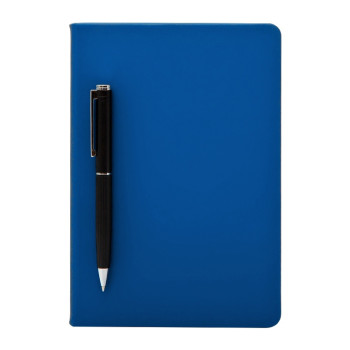 Бизнес-блокнот "С3" софт-тач с магнитом, твердая обложка, 128 листов, синий
