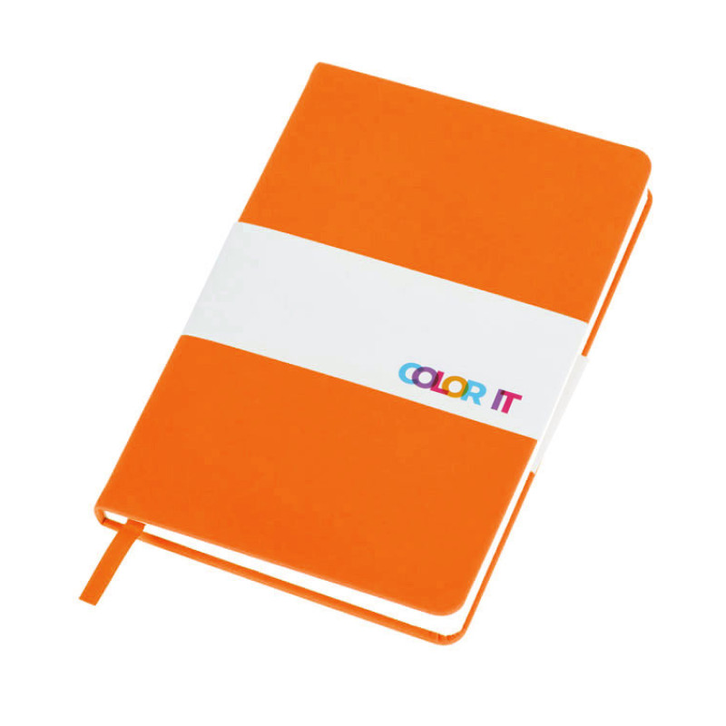 Бизнес-блокнот C2 софт-тач, твердая обложка, 128 листов, оранжевый