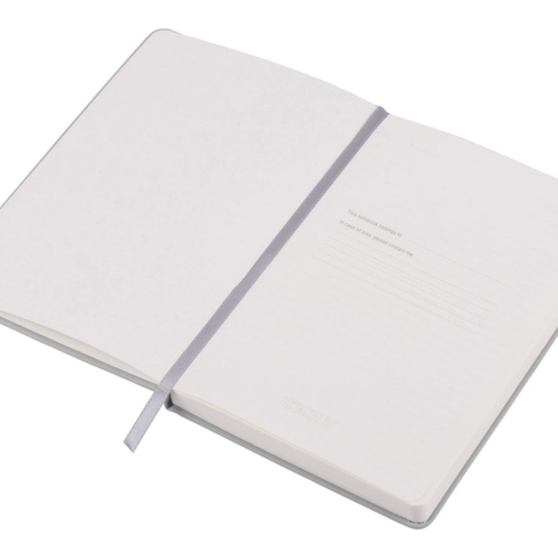 Бизнес-блокнот C2 софт-тач, твердая обложка, 128 листов, серый