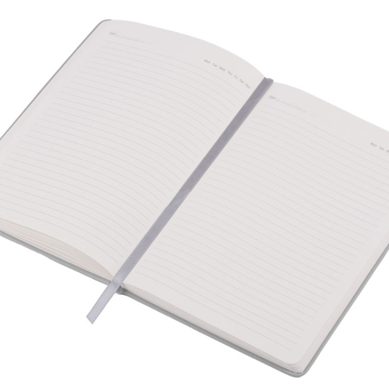 Бизнес-блокнот C2 софт-тач, твердая обложка, 128 листов, серый