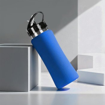 Бутылка для воды "Bottle C1", сталь, soft touch, 600 мл, синий