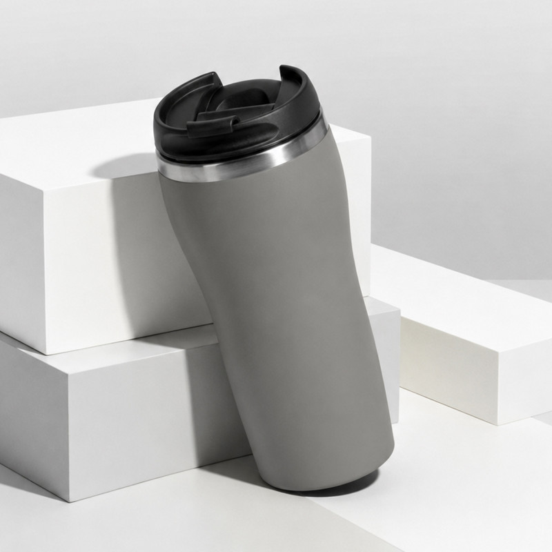 Термокружка "Double wall mug C1", soft touch, 350 мл, серый Термокружка "Double wall mug C1", soft touch, 350 мл, серый