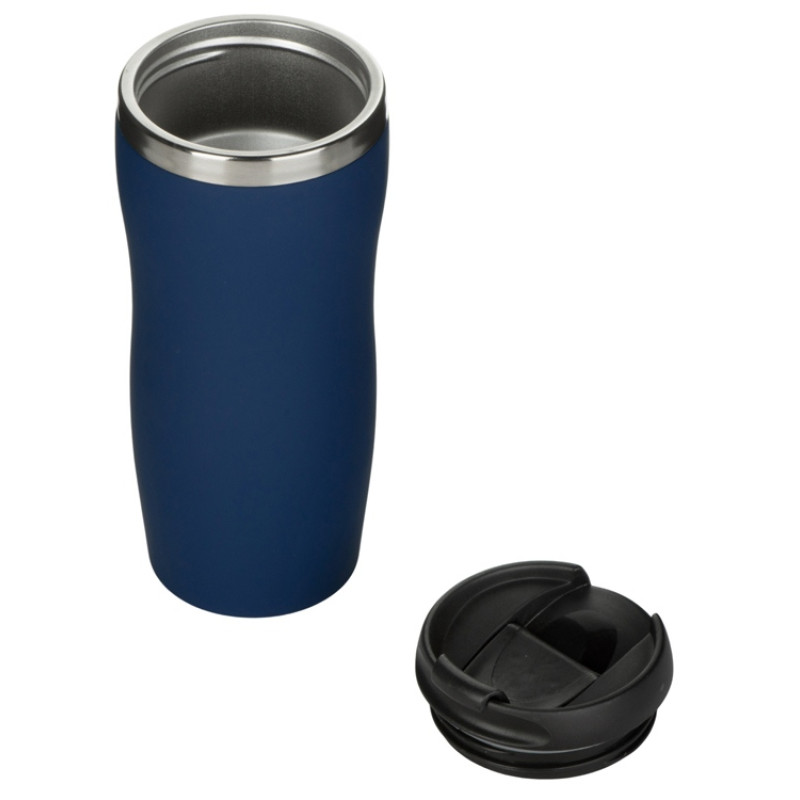 Термокружка "Double wall mug C1", soft touch, 350 мл, темно-синий