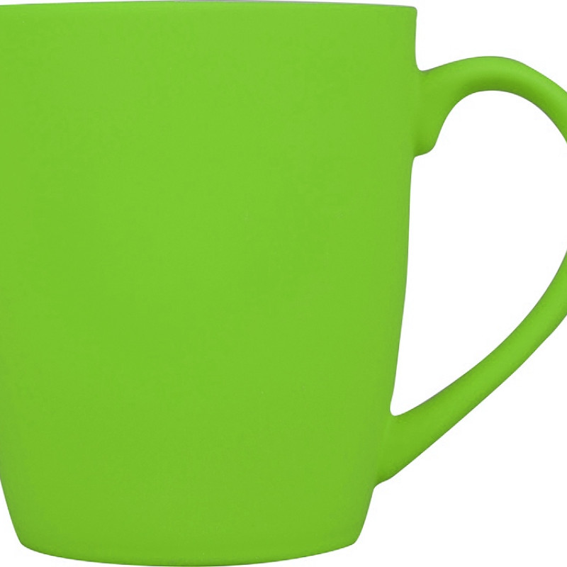 Кружка с покрытием soft-touch C1, зеленое яблоко