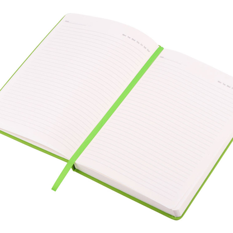 Бизнес-блокнот C2 софт-тач, твердая обложка, 128 листов, зеленое яблоко