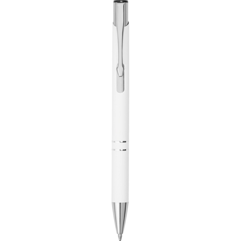 Ручка металлическая шариковая C1 софт-тач, белый