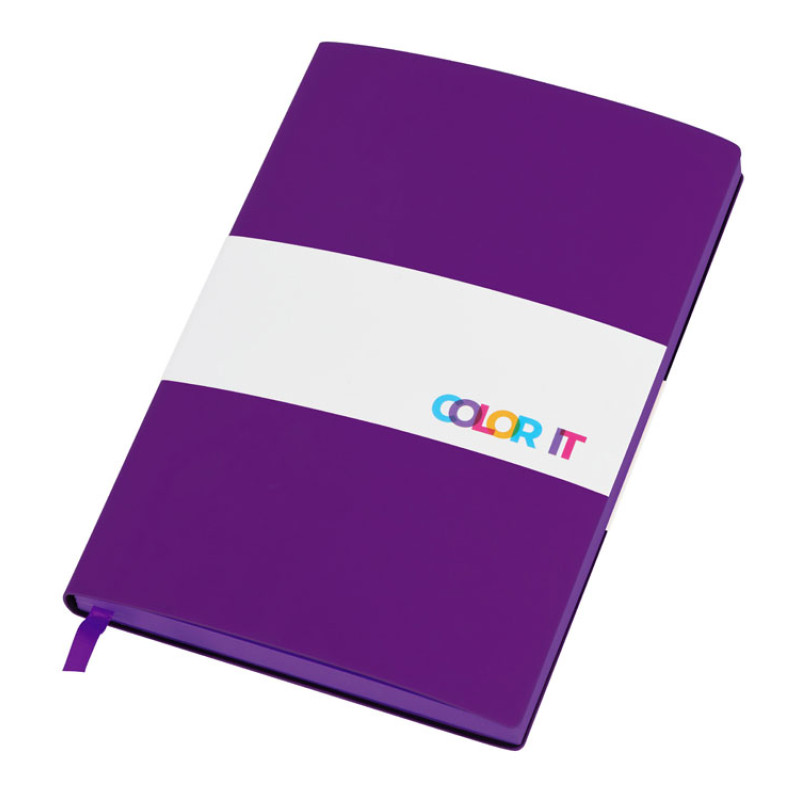 Бизнес-блокнот C1 софт-тач, гибкая обложка, 128 листов, фиолетовый