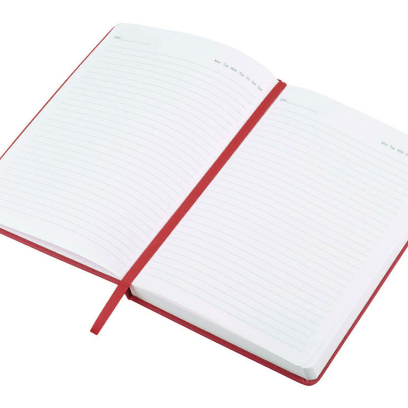 Бизнес-блокнот C2 софт-тач, твердая обложка, 128 листов, красный