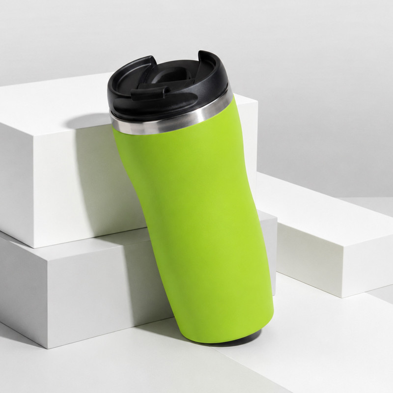 Термокружка "Double wall mug C1", soft touch, 350 мл, зеленое яблоко Термокружка "Double wall mug C1", soft touch, 350 мл, зеленое яблоко
