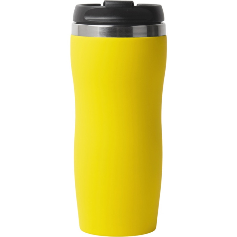 Термокружка "Double wall mug C1", soft touch, 350 мл, желтый