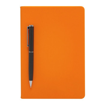 Бизнес-блокнот "С3" софт-тач с магнитом, твердая обложка, 128 листов, оранжевый