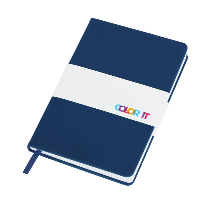 Бизнес-блокнот C2 софт-тач, твердая обложка, 128 листов, темно-синий