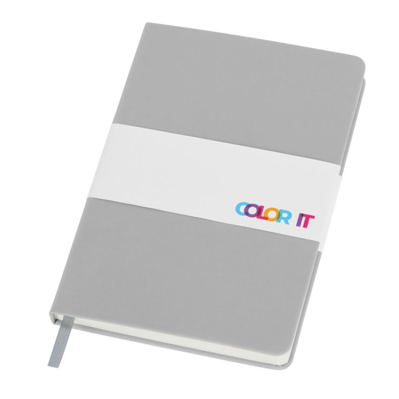 Бизнес-блокнот C2 софт-тач, твердая обложка, 128 листов, серый